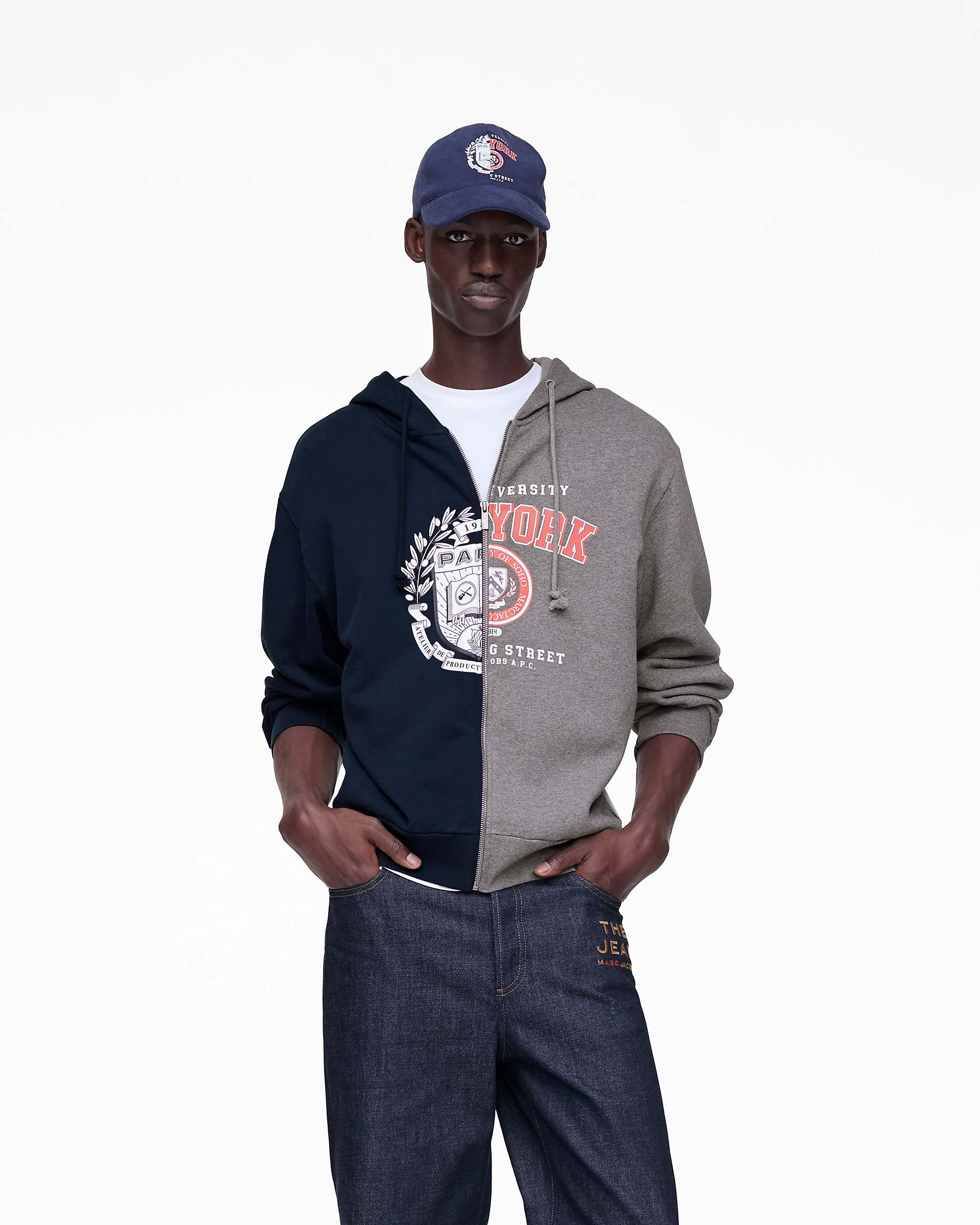 THE A.P.C. X MARC JACOBS SPLIT CREST ZIP-UP HOODIE - 8