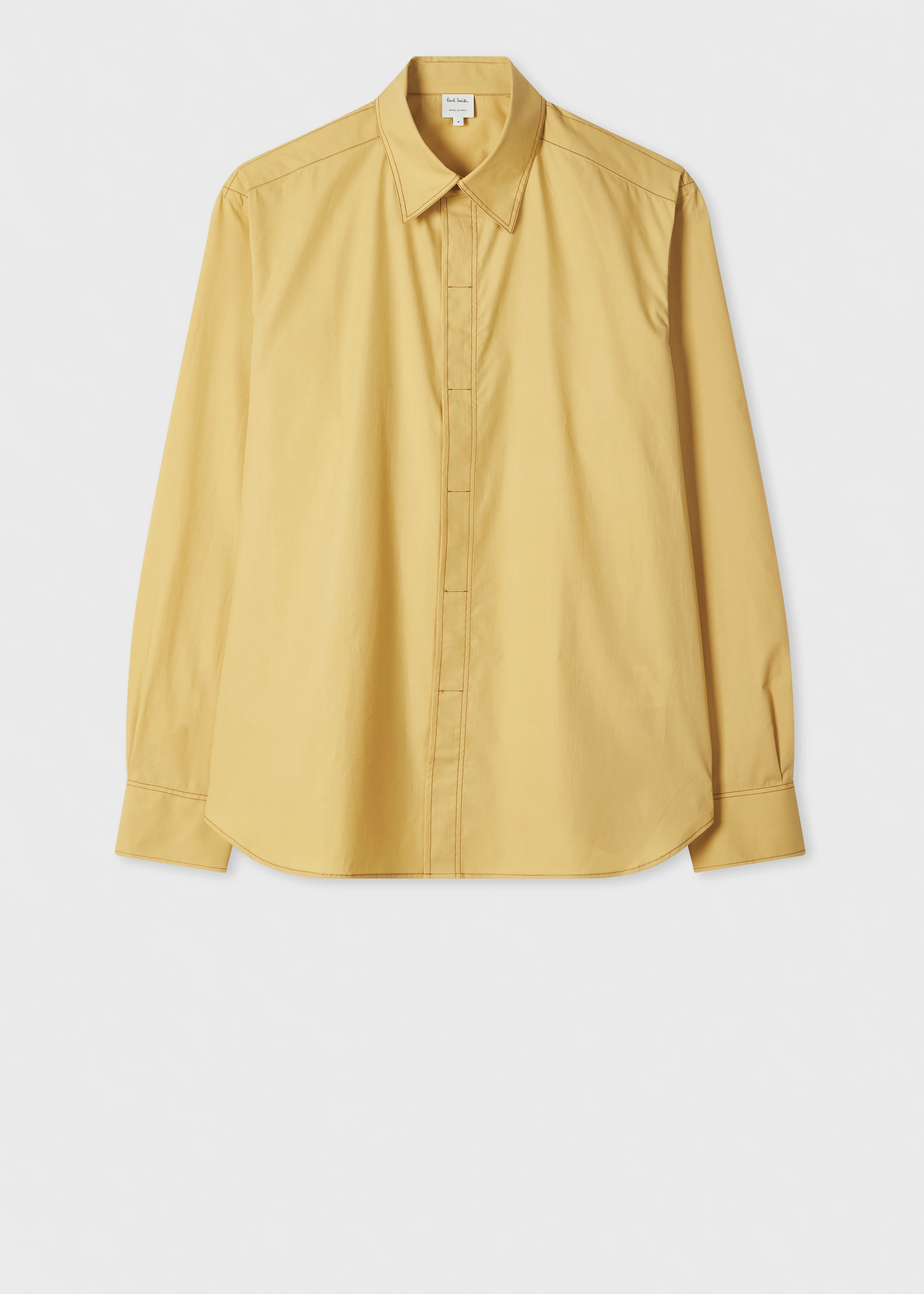 Yellow Mercerised Cotton Poplin Shirt - 1