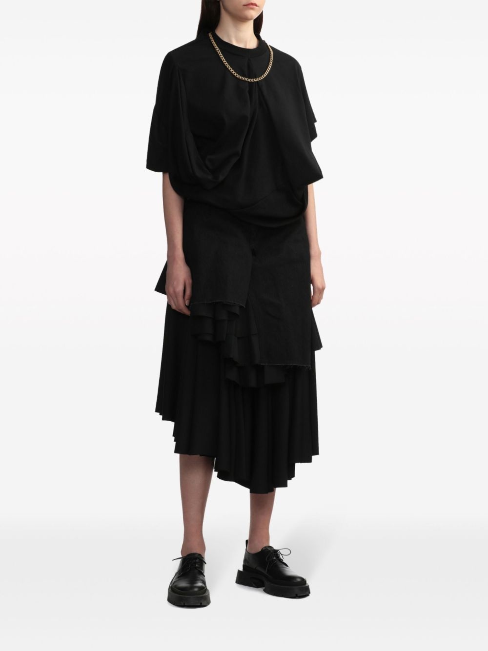 chained asymmetric cotton top - 4