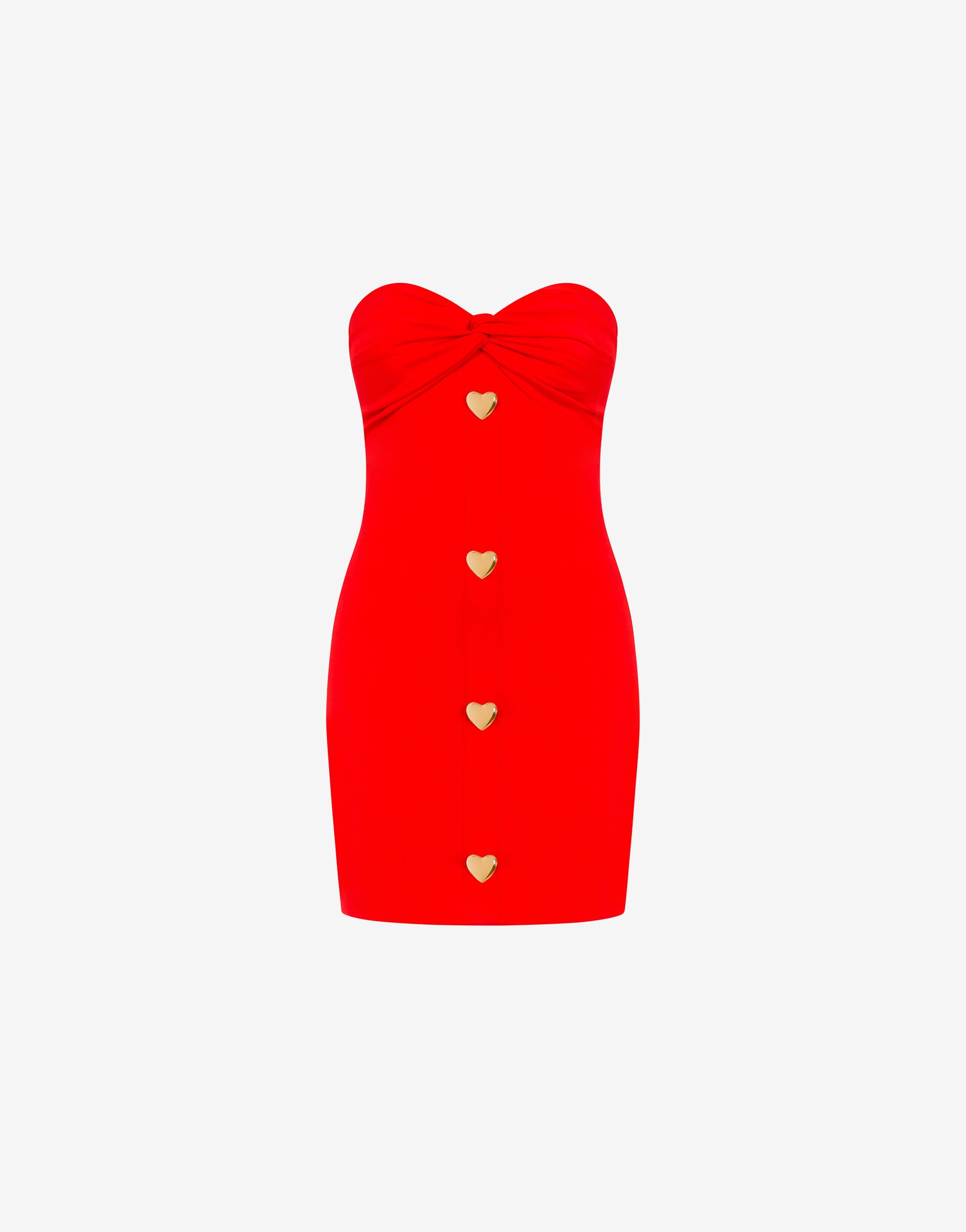 HEART BUTTONS DOUBLE JERSEY DRESS - 1