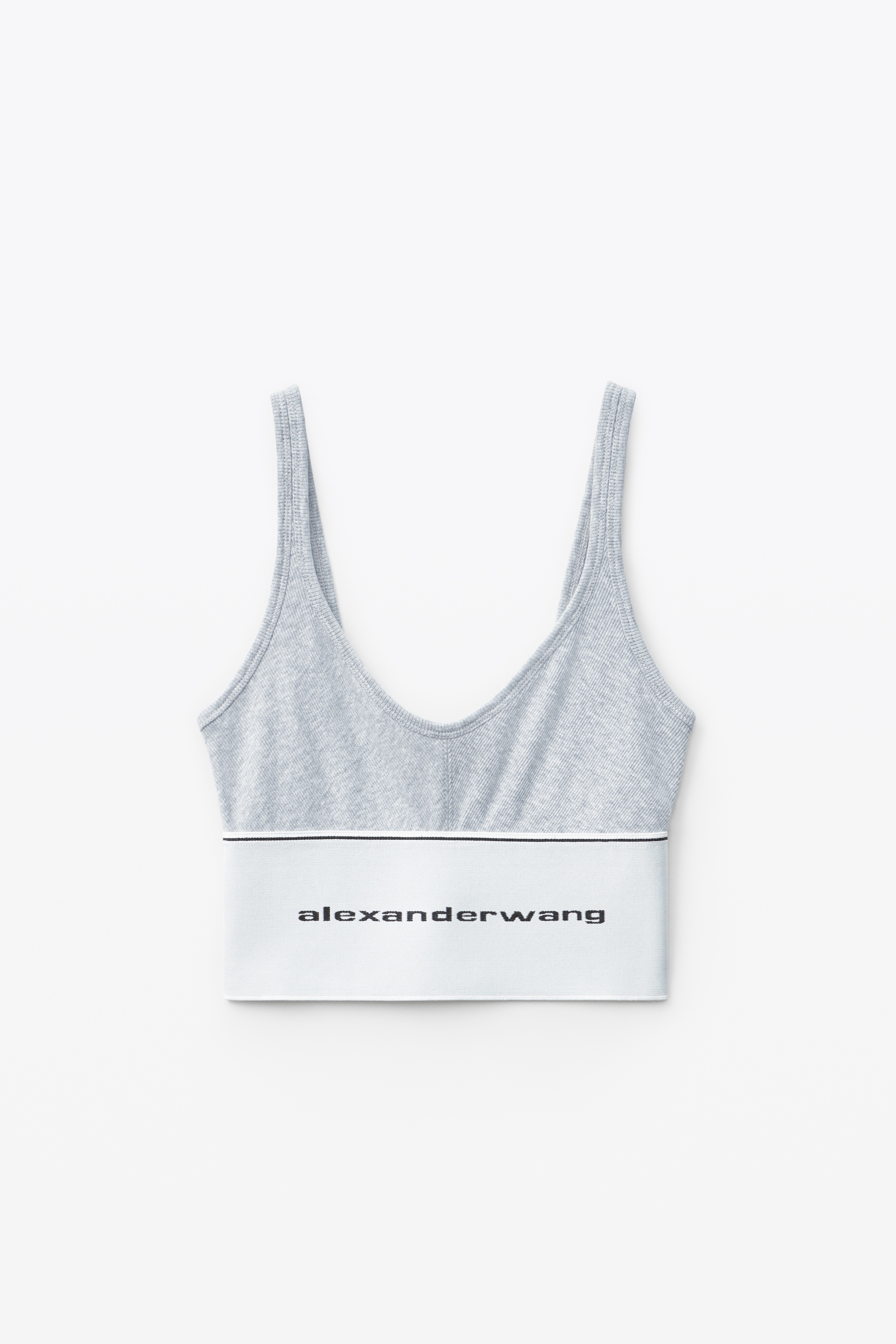 LOGO ELASTIC BRA IN RIBBED JERSEY - 1