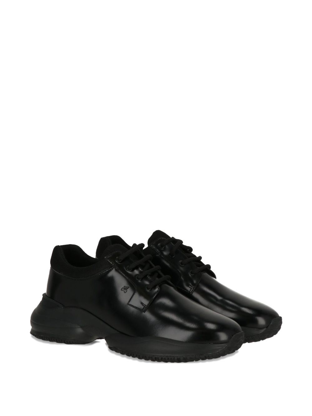 lace-up leather sneakers - 2