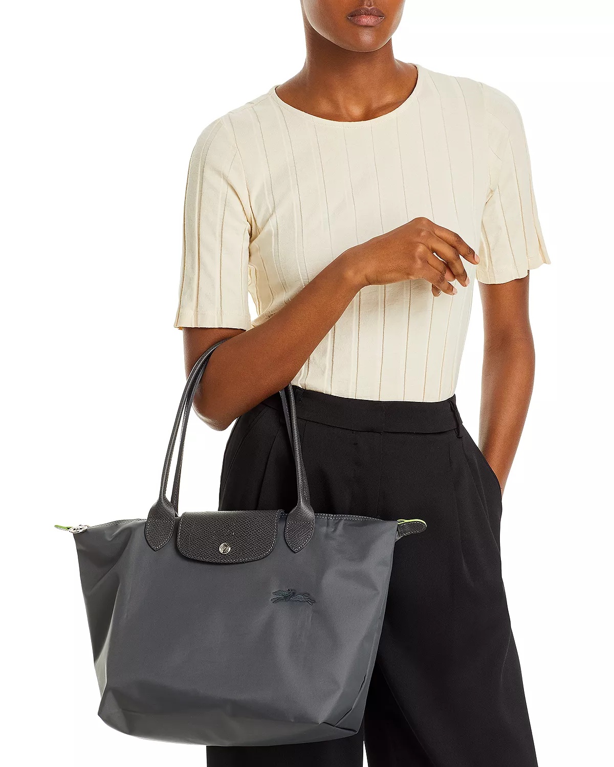 Le Pliage Green Medium Nylon Tote Bag - 3
