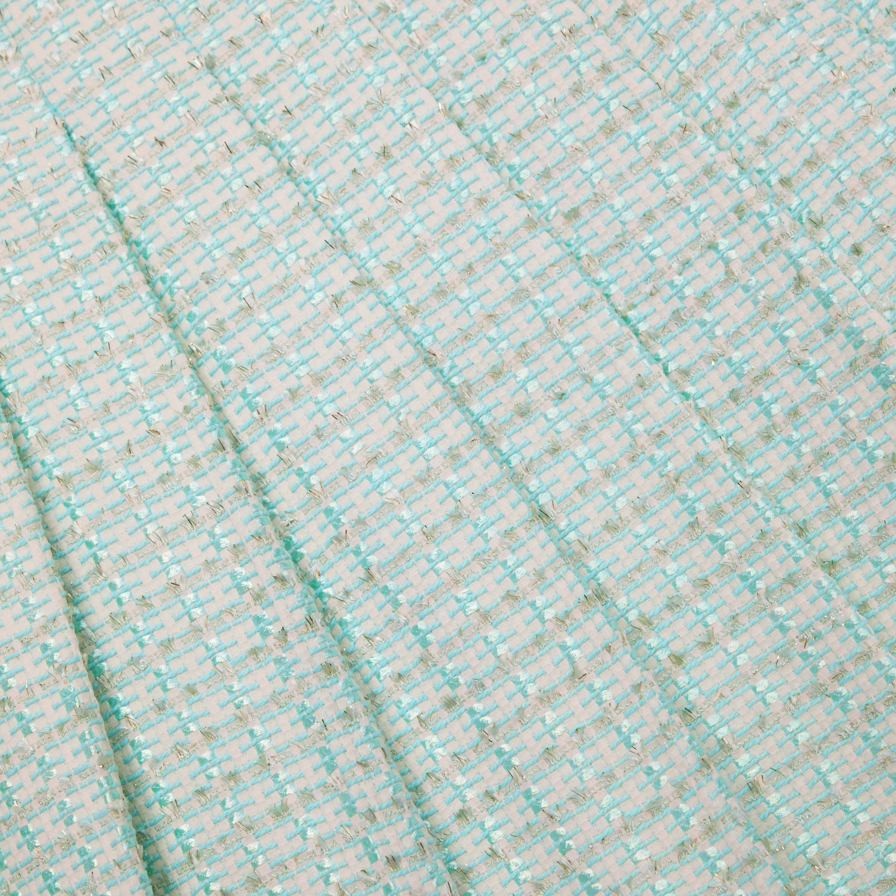 Mint Boucle Pleated Mini Skirt - 5