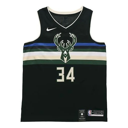 Nike NBA Sports Basketball Jersey/Vest SW Fan Edition limited Milwaukee Bucks Alphabet 34 Black AT98 - 1