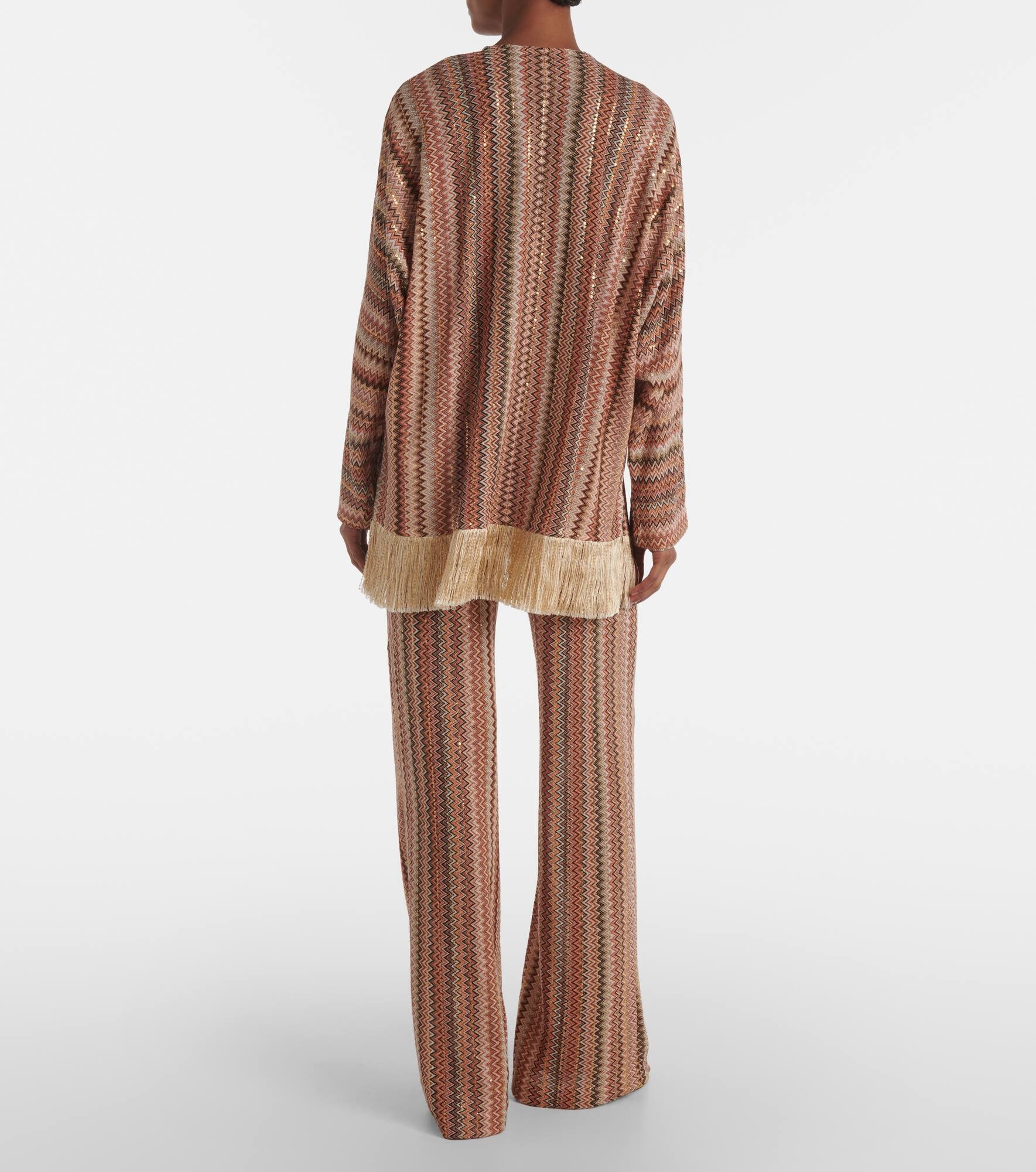Zigzag fringed lamé blouse - 3