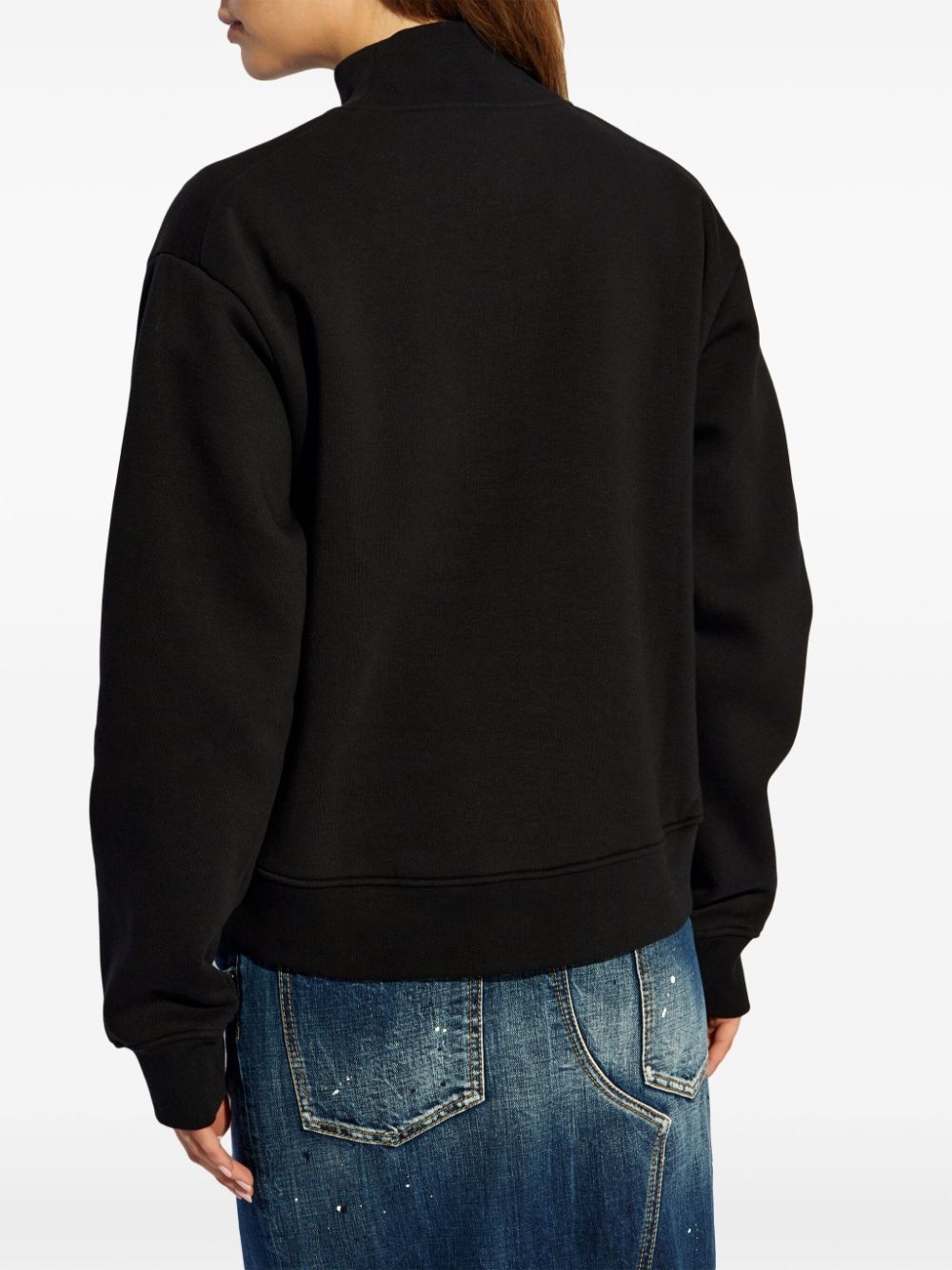 logo-embroidered high-neck sweatshirt - 4