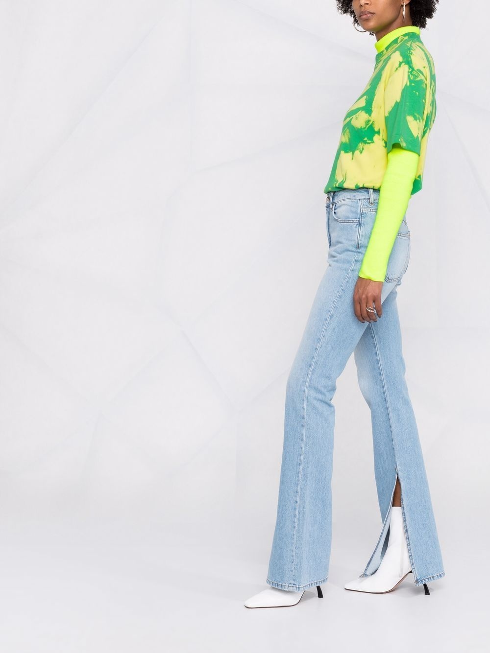 high-waisted flared jeans - 6