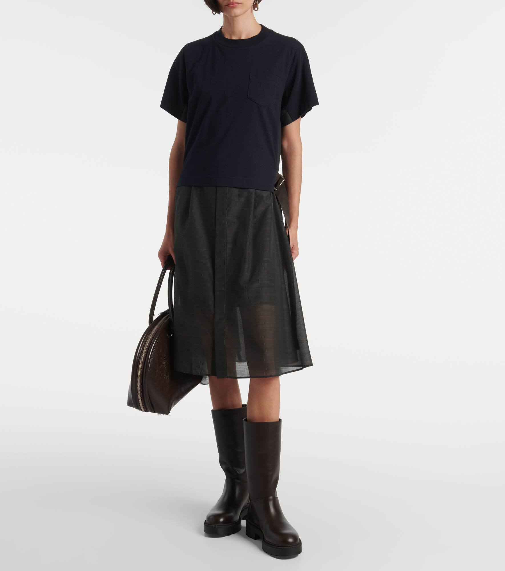 Jersey-paneled midi dress - 2