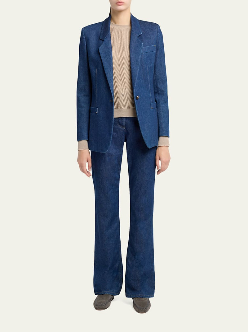 GIORGIO ARMANI Denim Single-Breasted Blazer Jacket outlook