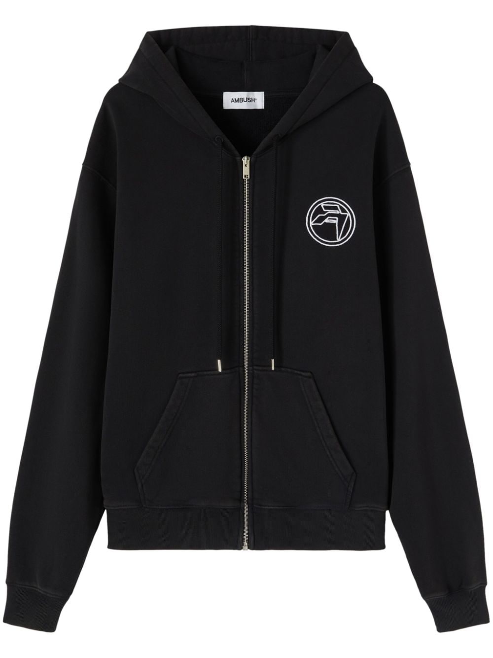 logo-embroidered organic cotton hoodie - 1