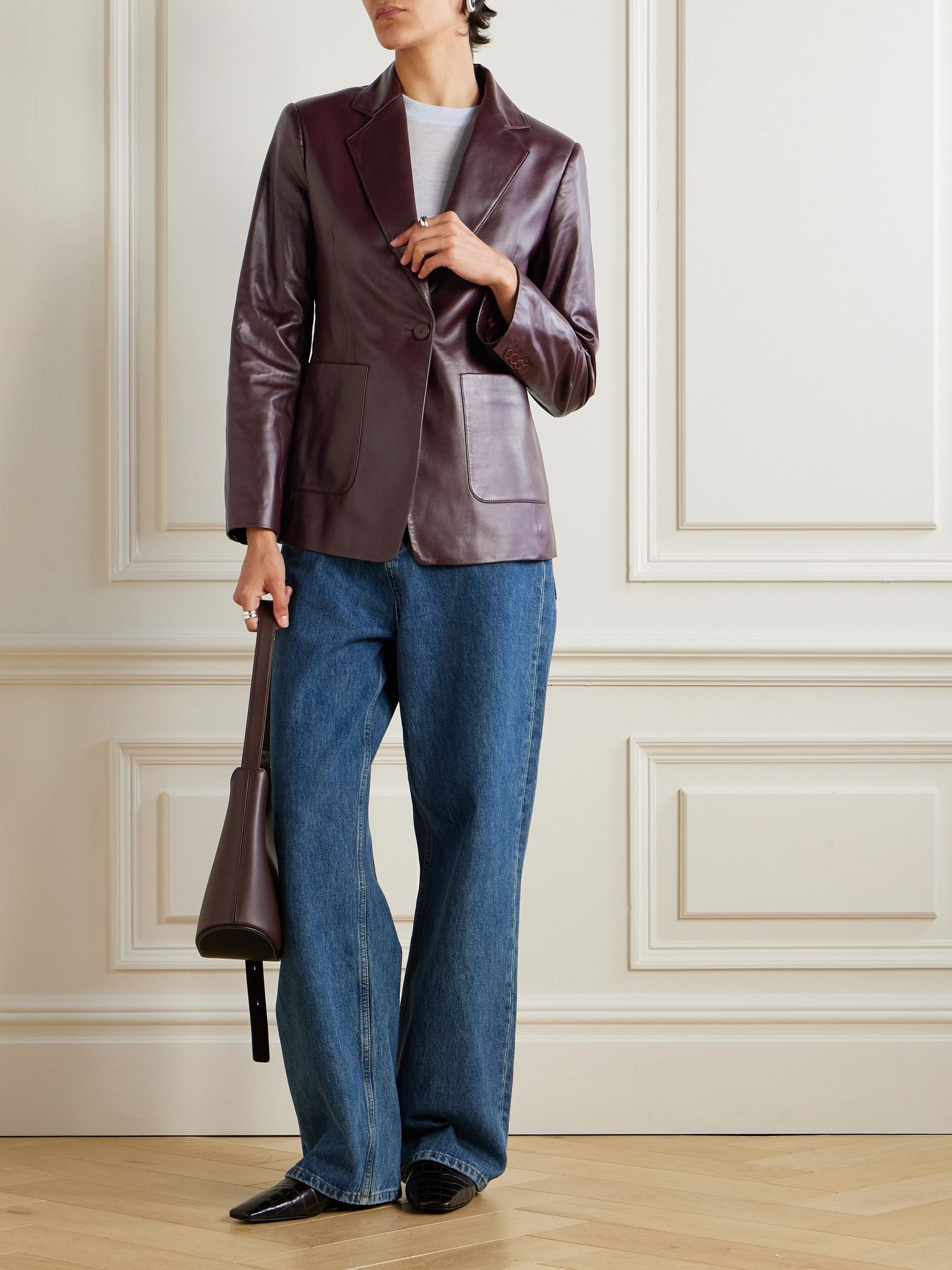 Glenview leather blazer Plum - 2