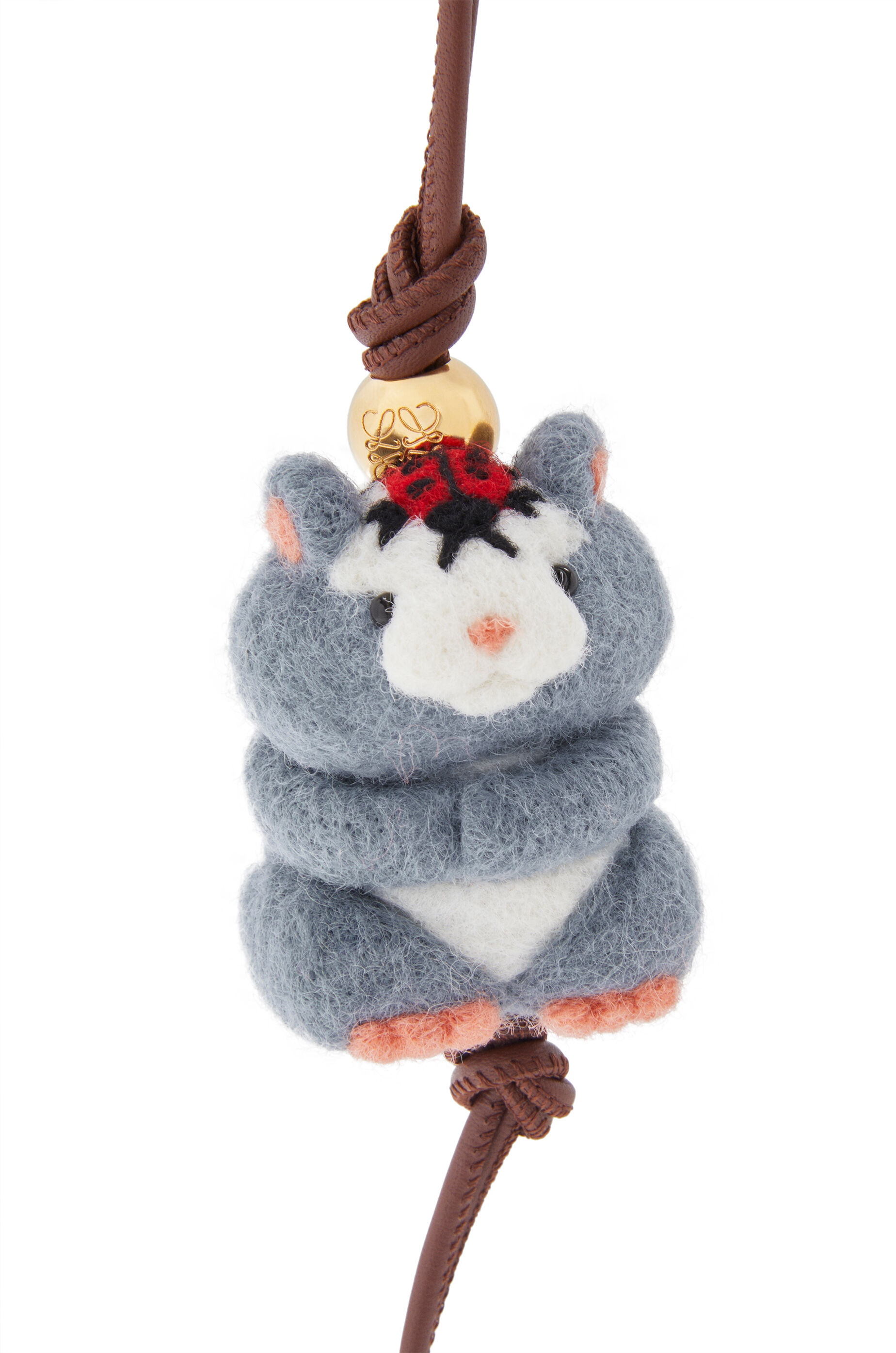 Hamster charm in felt and calfskin - 2