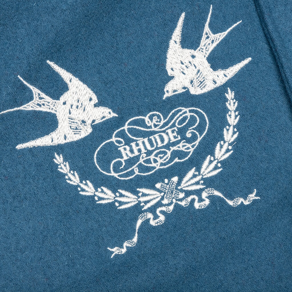 SPARROW VARSITY JACKET - SLATE/CREAM - 4