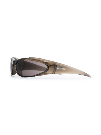 BALENCIAGA oval-frame translucent sunglasses outlook