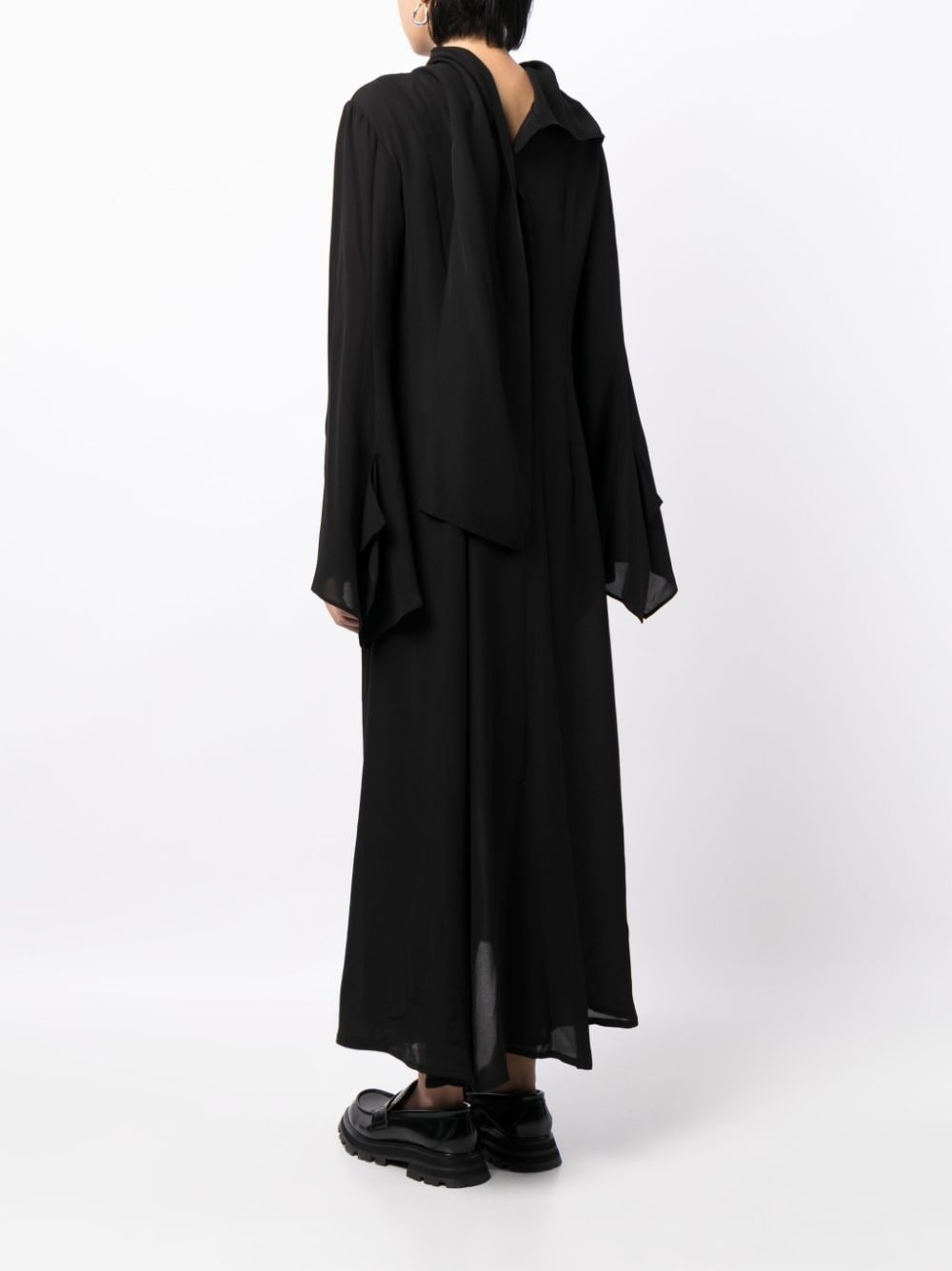 high-neck long-sleeve dress - 4