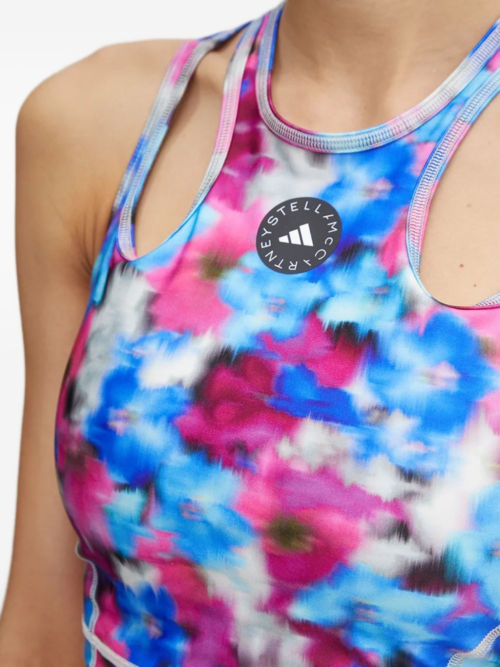 cut-out floral print sports bra - 5