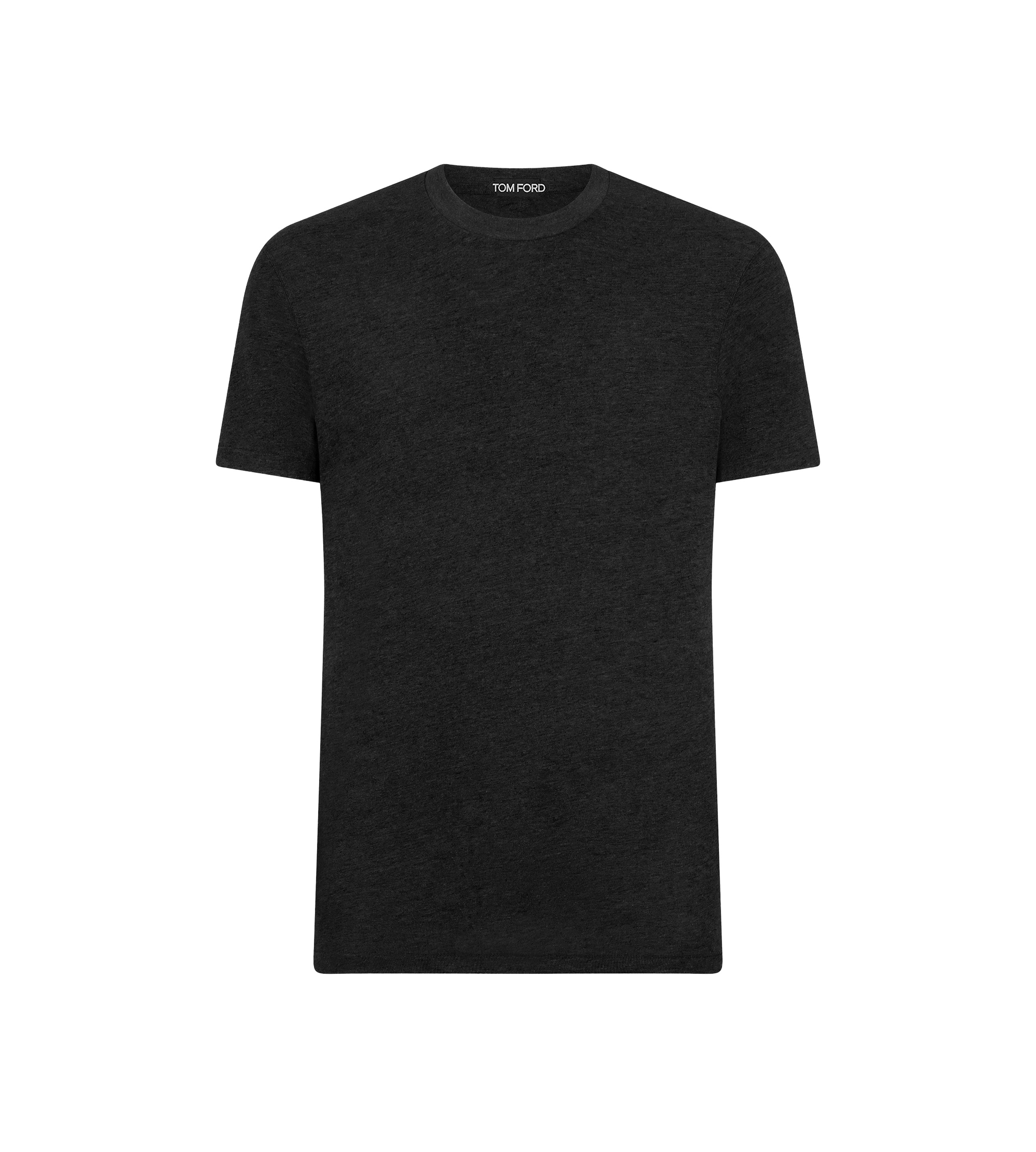 COTTON BLEND MELANGE CREW NECK T-SHIRT - 1