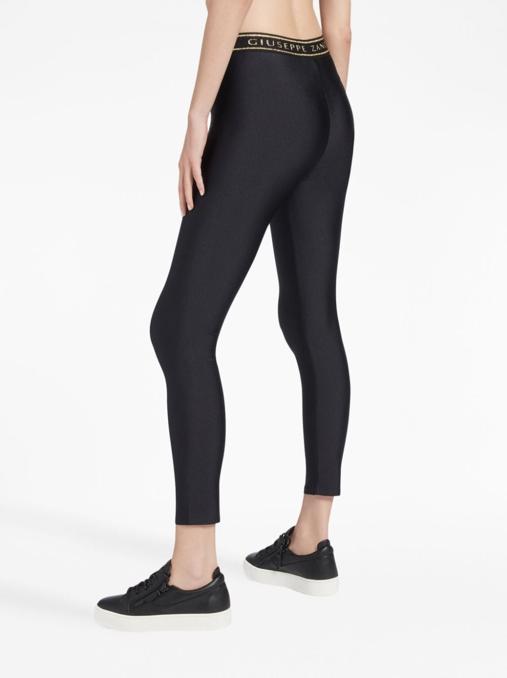 high-waisted logo-waistband leggings - 4