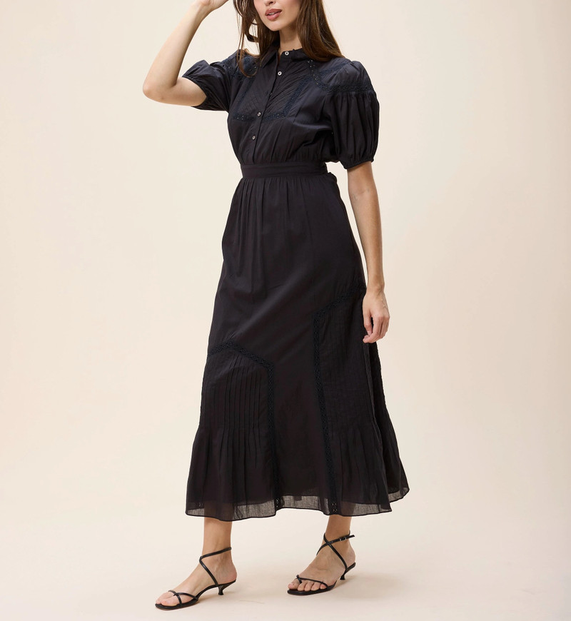 Cleobella MILLA ANKLE DRESS | BLACK outlook