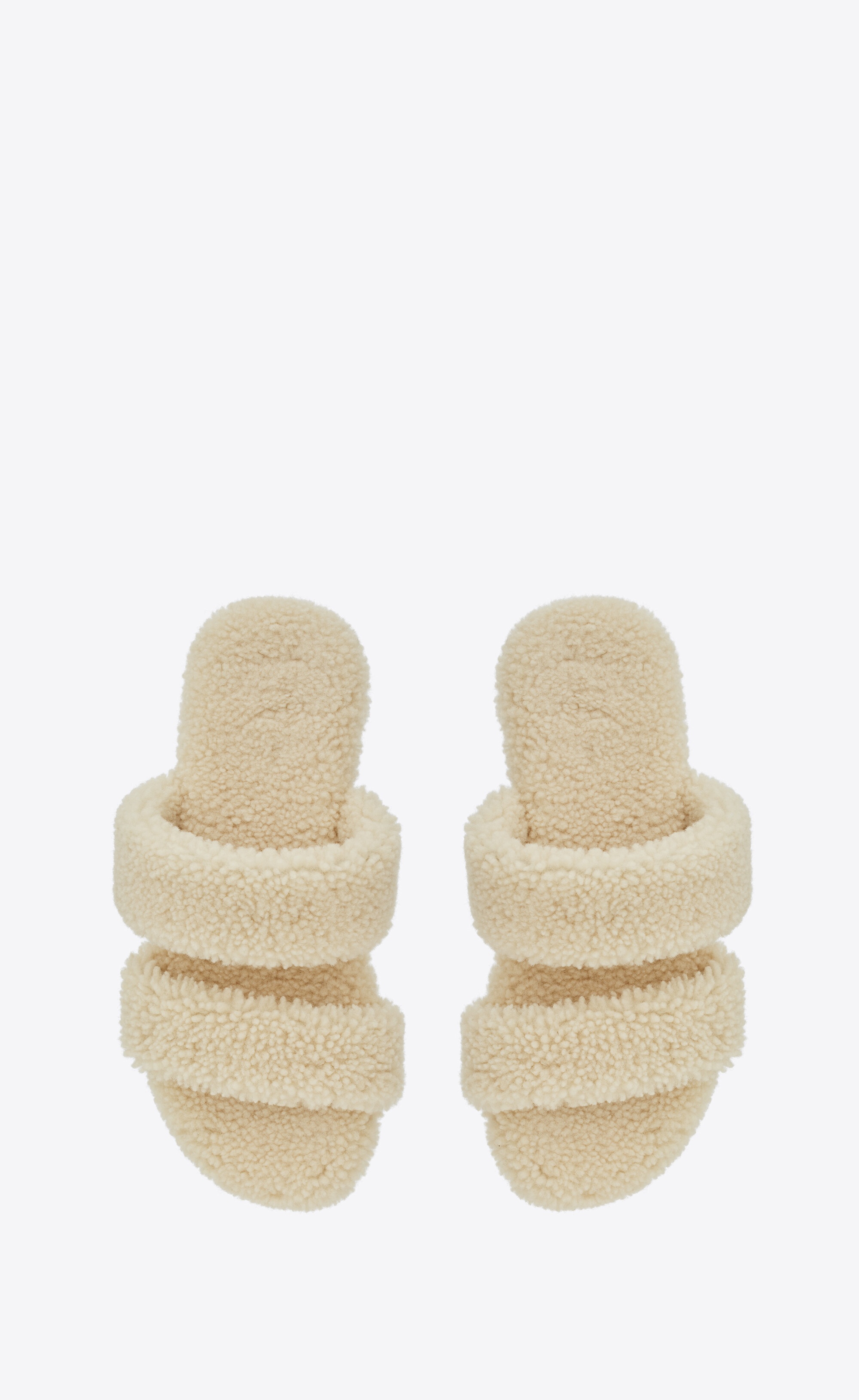 shearling flat mules - 3
