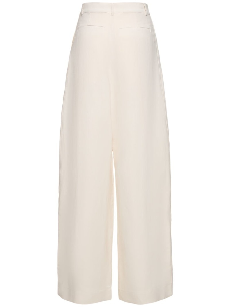 Piper pleated viscose & linen pants - 5