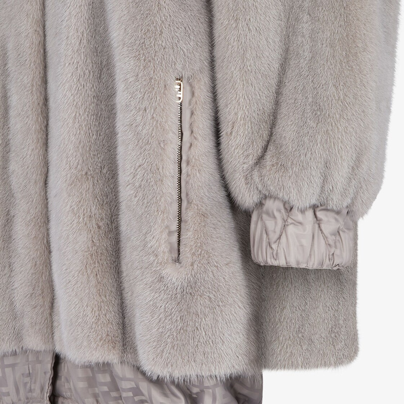 Dove gray mink and FF nylon parka 3