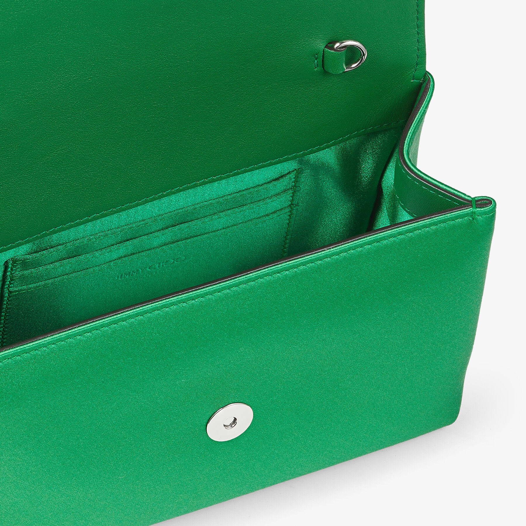 Soft Madeline
Malachite Satin Mini Bag with Crystal Buckle - 5