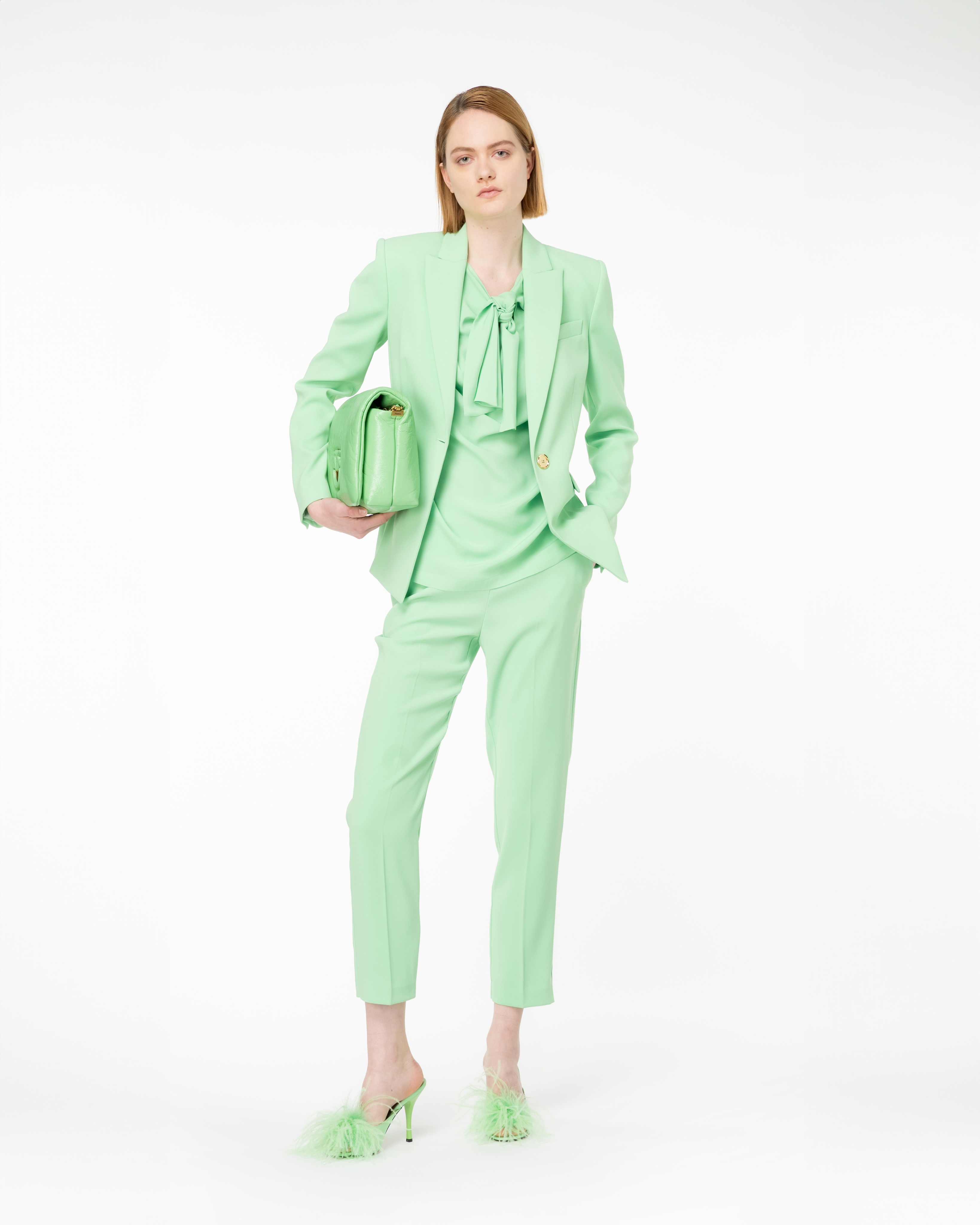 SLIM-FIT TROUSERS IN STRETCH CREPE - 2