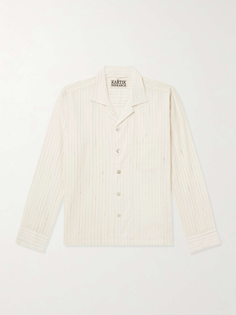 Camp-Collar Striped Cotton Shirt 1