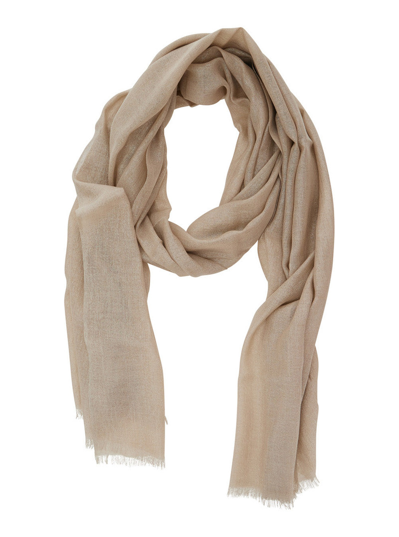 Brunello Cucinelli Sciarpa Beige Cashmere Silk Polyamide Scarfs And Foulards outlook