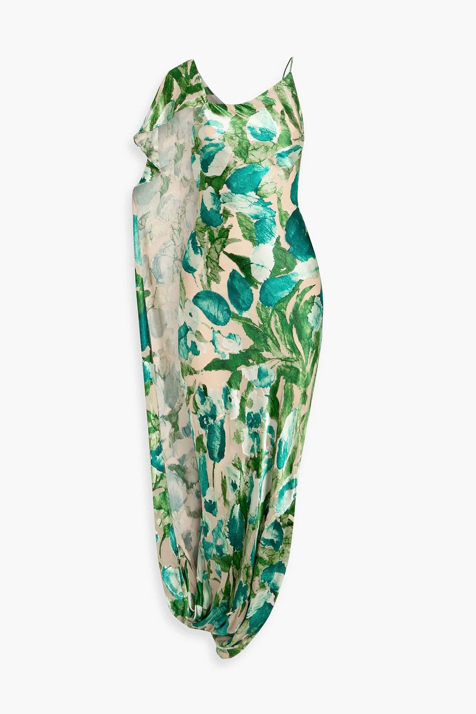 Iker one-shoulder silk-blend devoré-chiffon maxi dress - 1