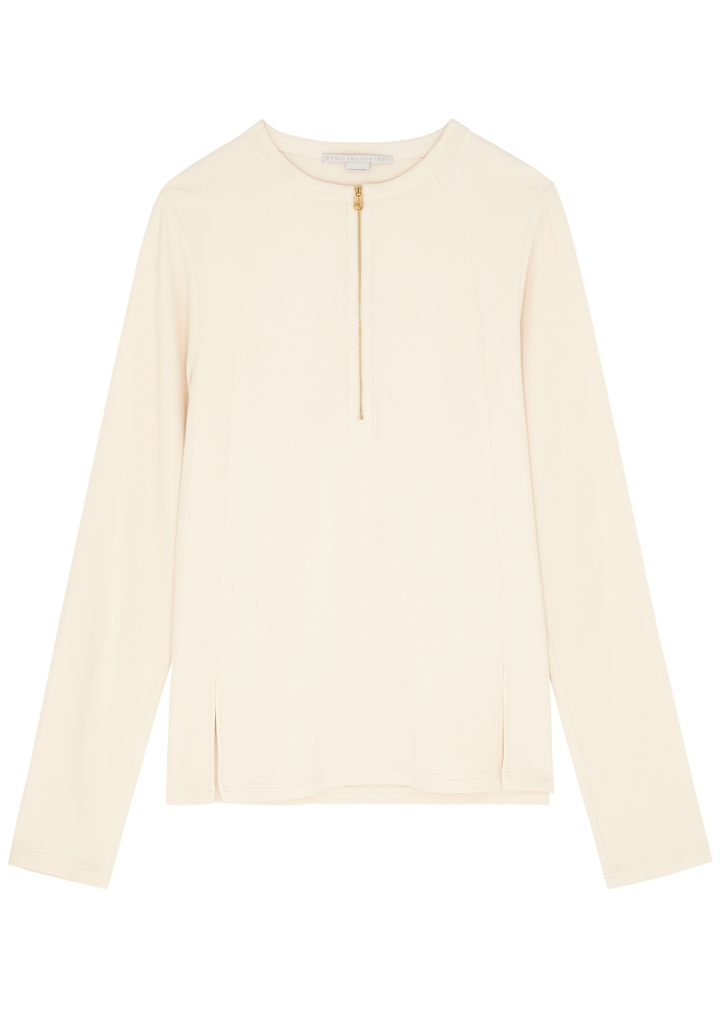 Arlesa half-zip stretch-crepe top - 1