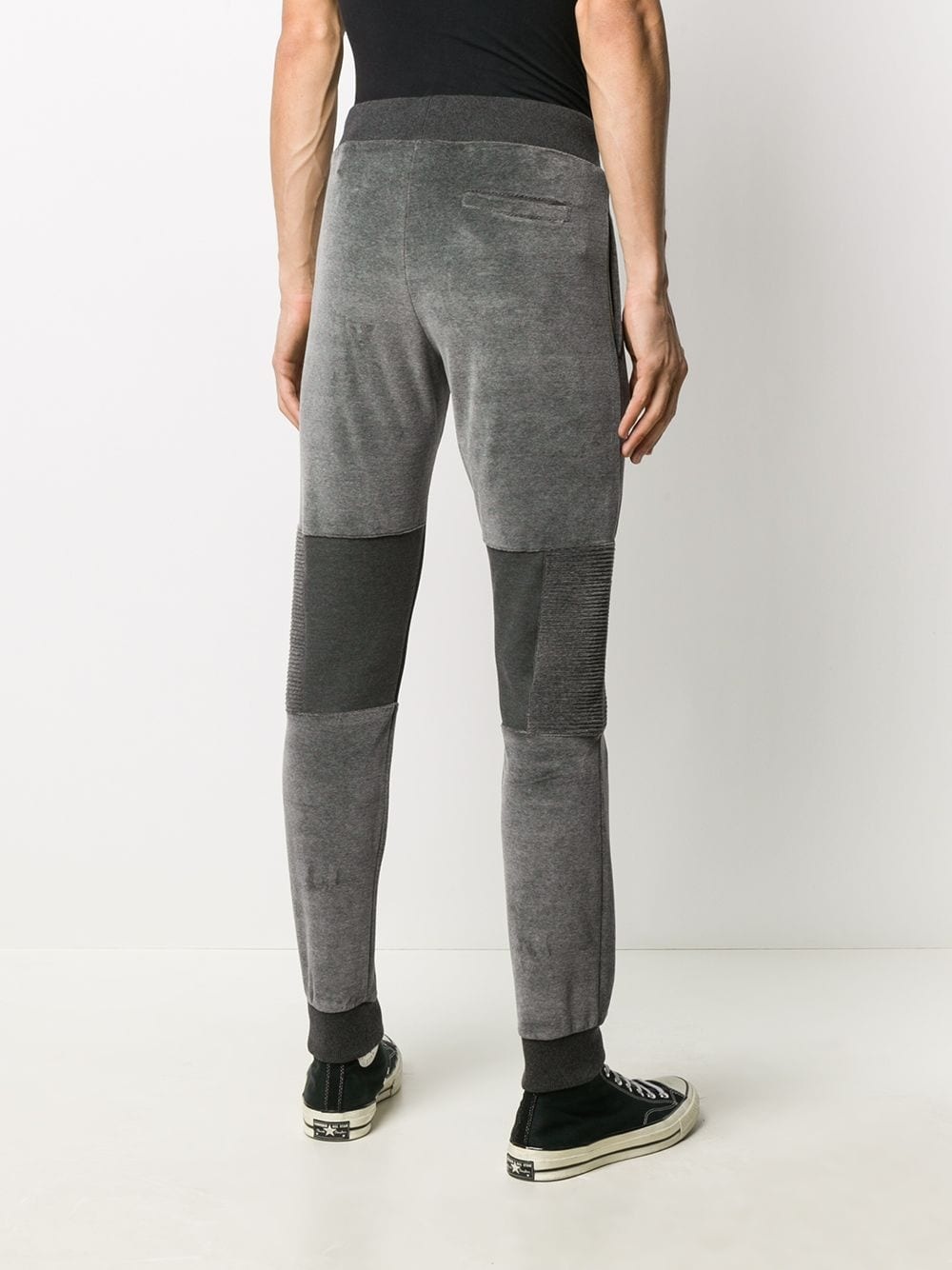 ribbed-panel drawstring track pants  - 4