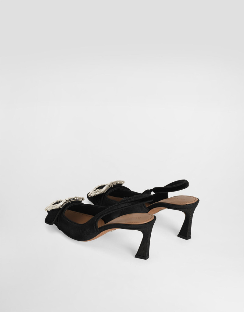 Dolce & Gabbana Velvet slingbacks with bejeweled buckle outlook