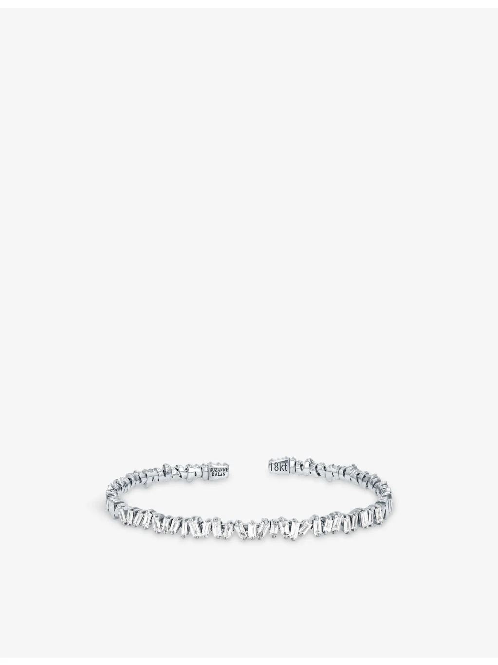 Firework 18ct white-gold and 1.2ct baguette-cut diamond bangle bracelet - 1