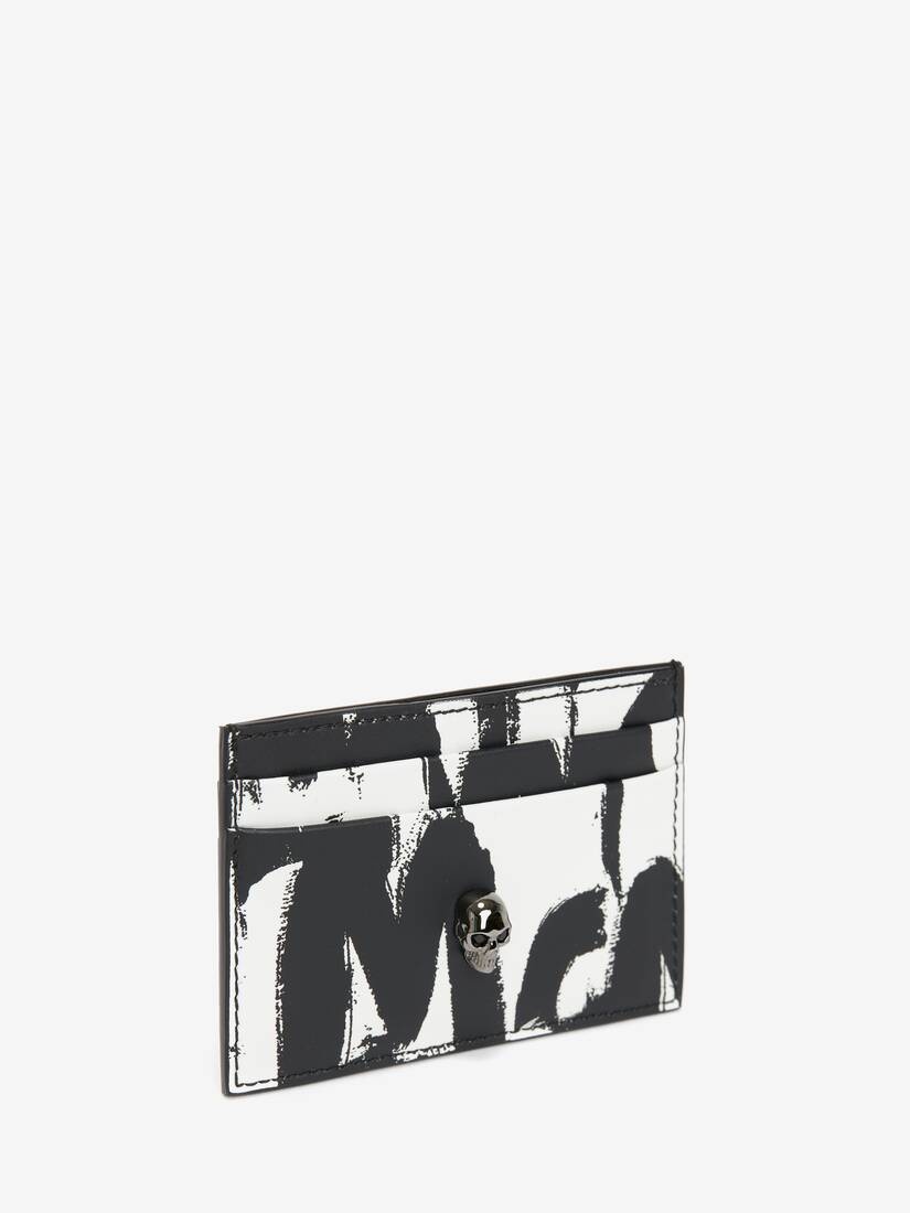 Mcqueen Graffiti Card Holder in Black/white - 2