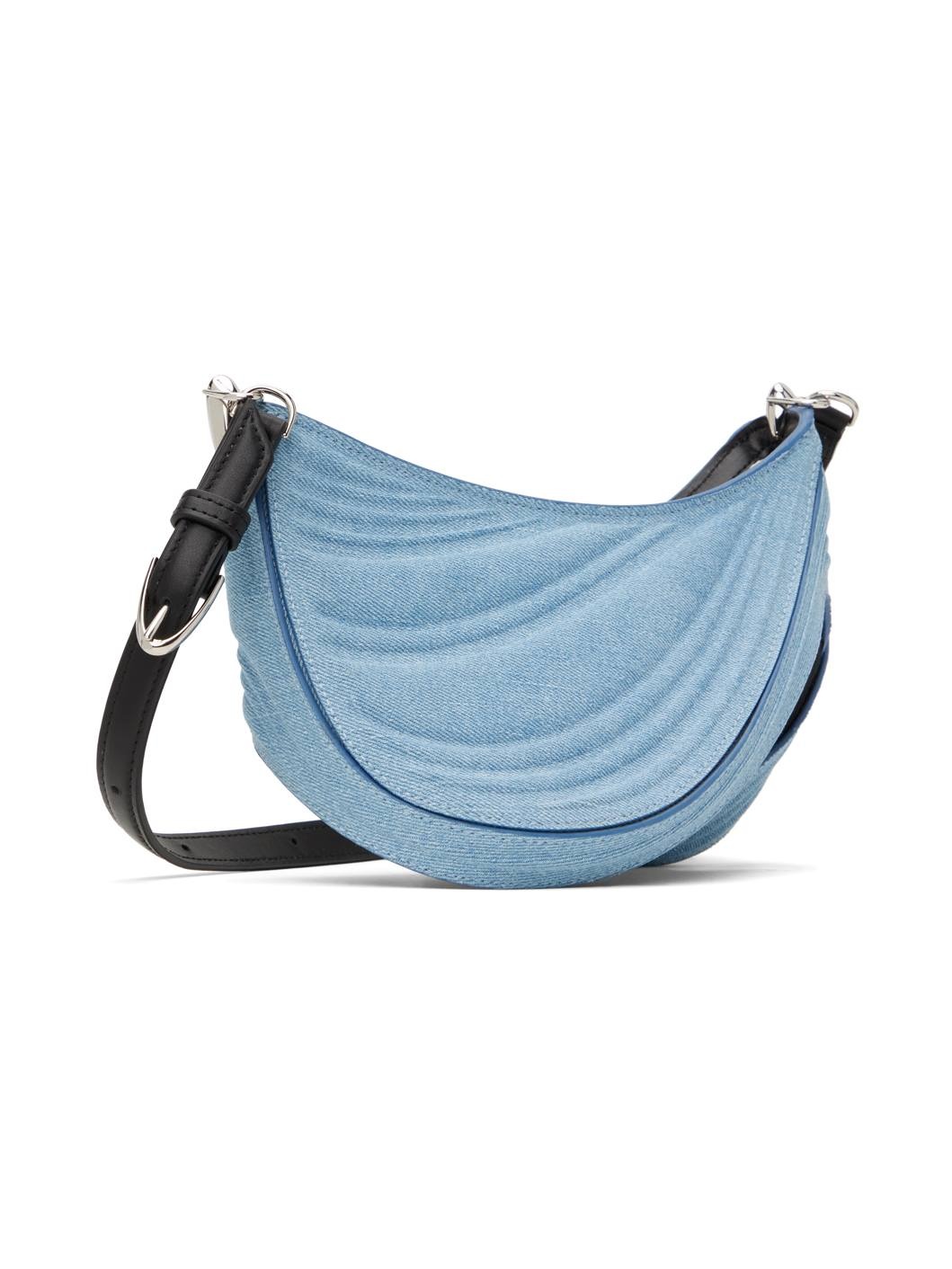 Blue & Black Small Denim Spiral Curve 01 Bag - 3