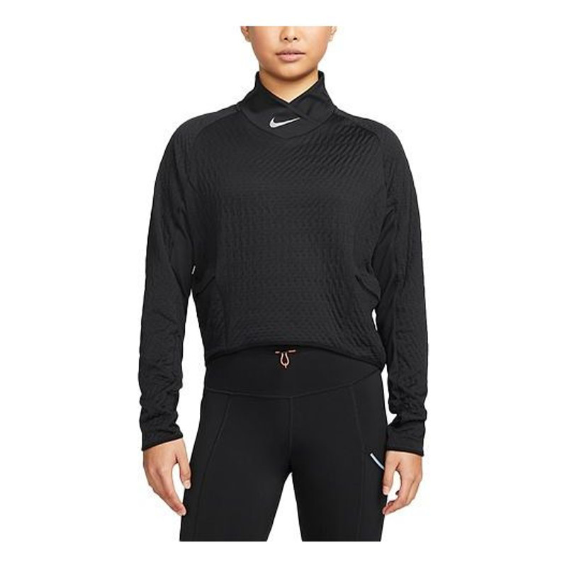 (WMNS) Nike Therma-FIT Run Division Solid Color Running Casual Sports Long Sleeves Black DM7554-010 1