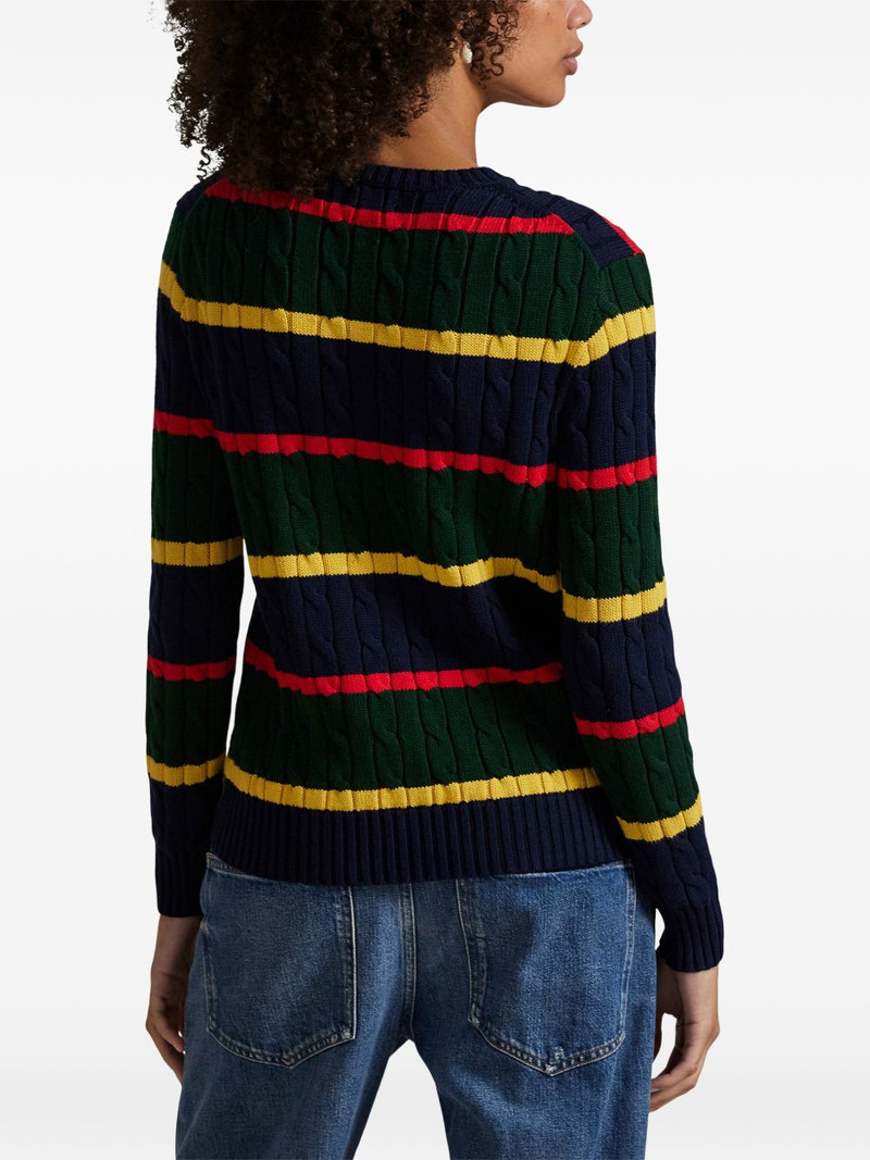 striped-pattern cable-knit sweater 4