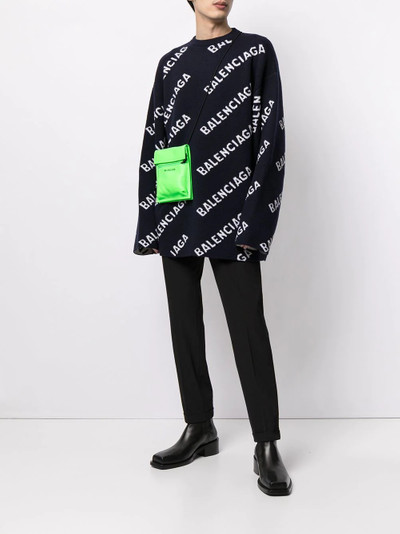 BALENCIAGA intarsia-knit logo jumper outlook