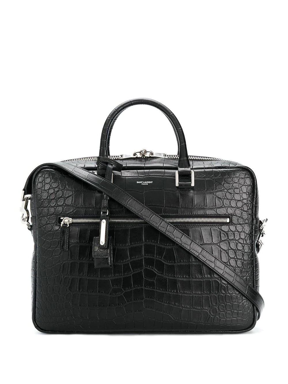 crocodile embossed briefcase - 1