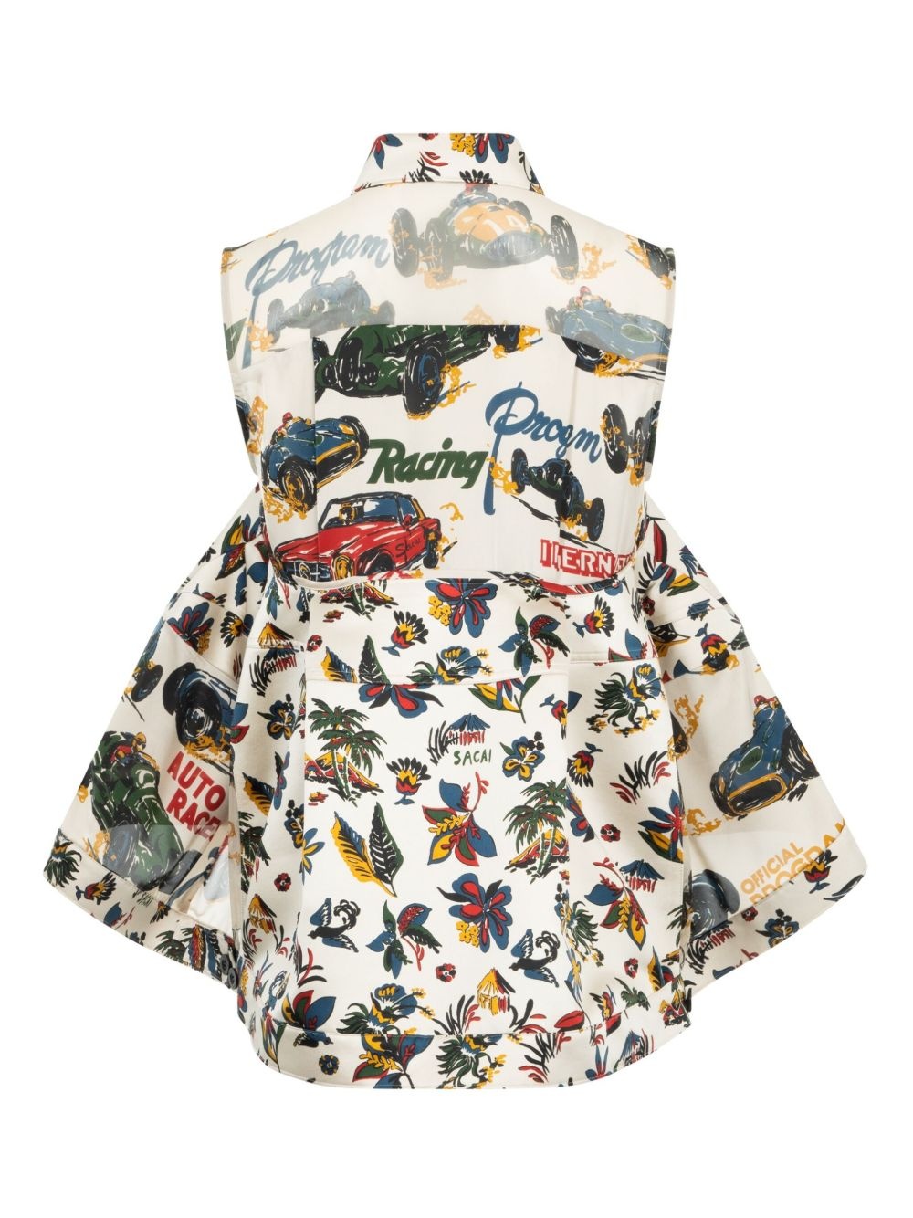 graphic-print peplum top - 2