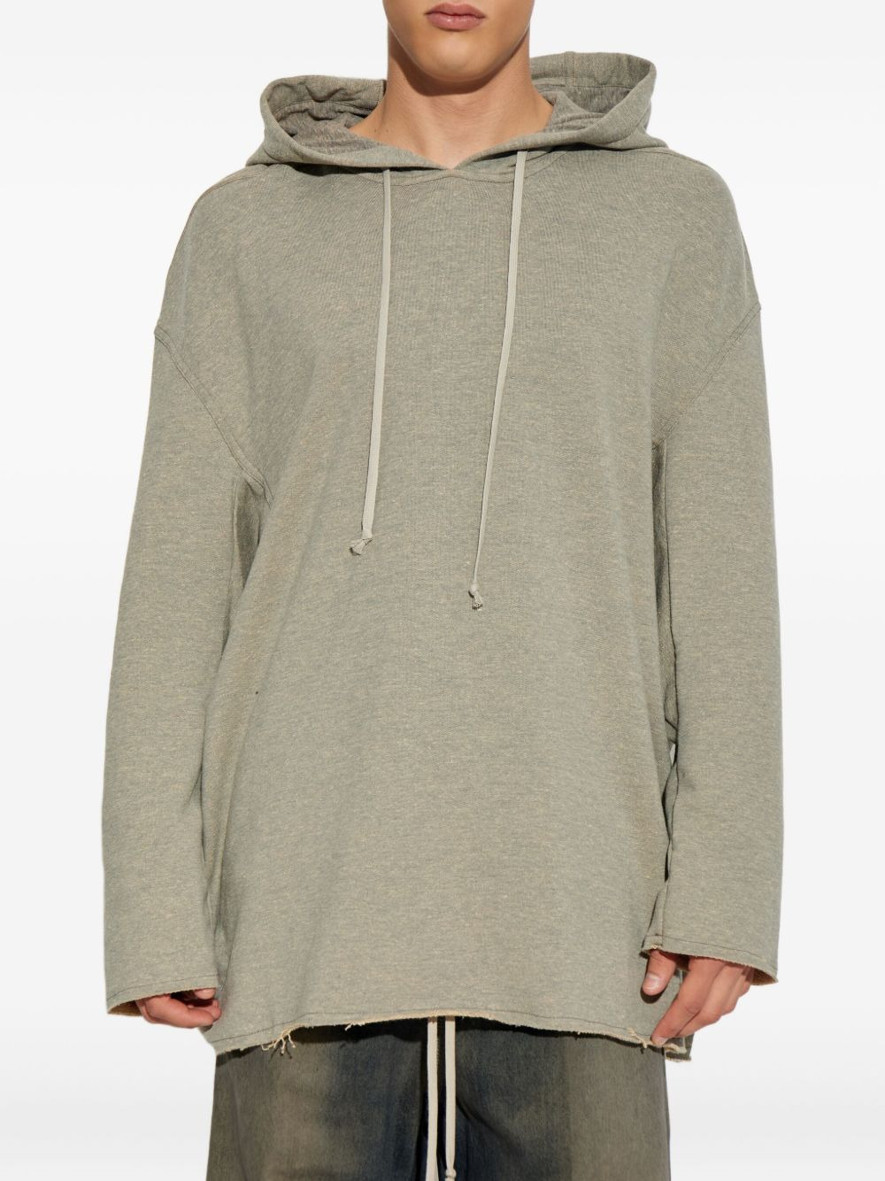 frayed-hem hoodie - 3