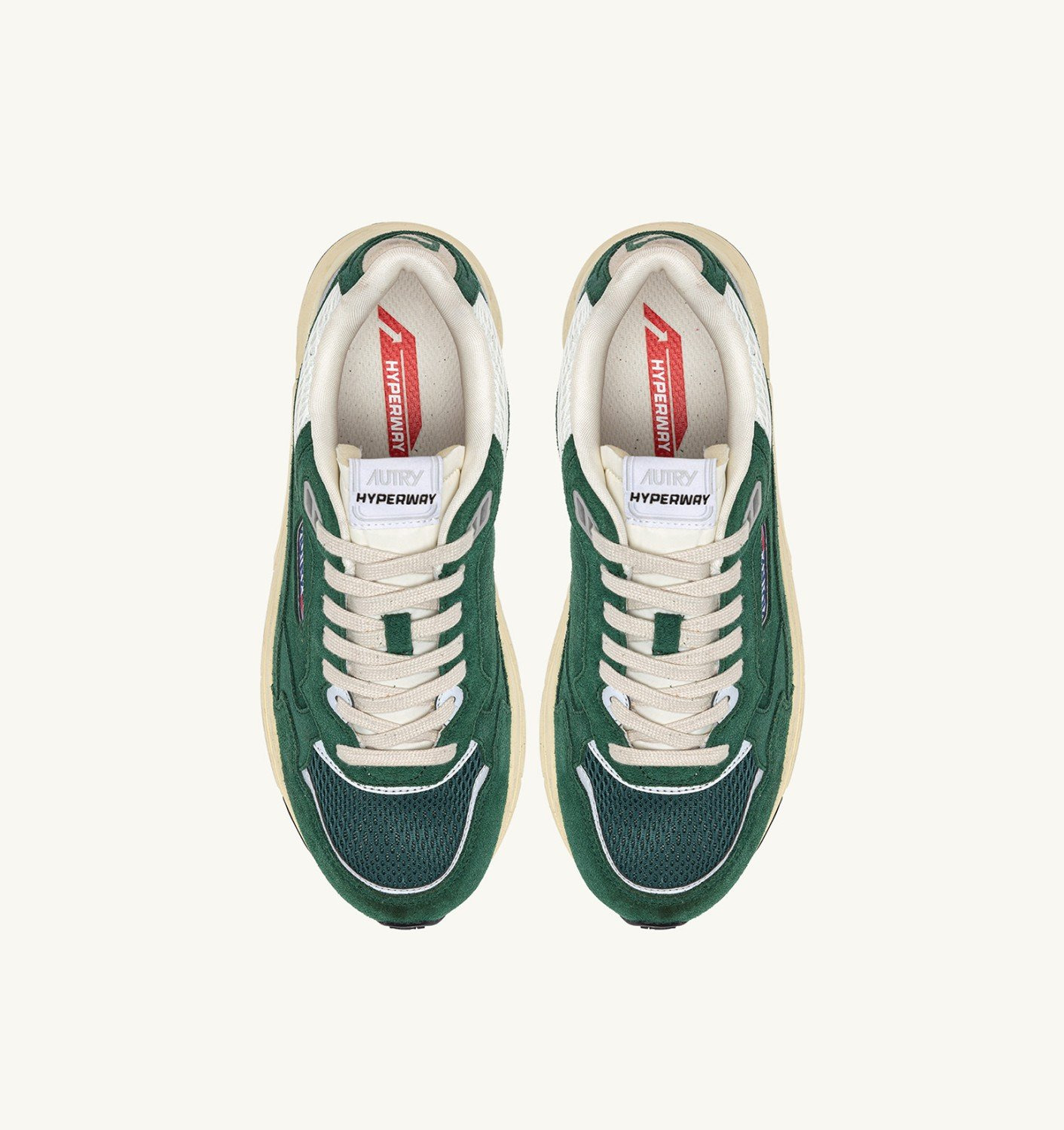 HYPERWAY SNEAKERS IN MALACHITE COLOR AND SILVER-TONE SUEDE AND MESH - 6