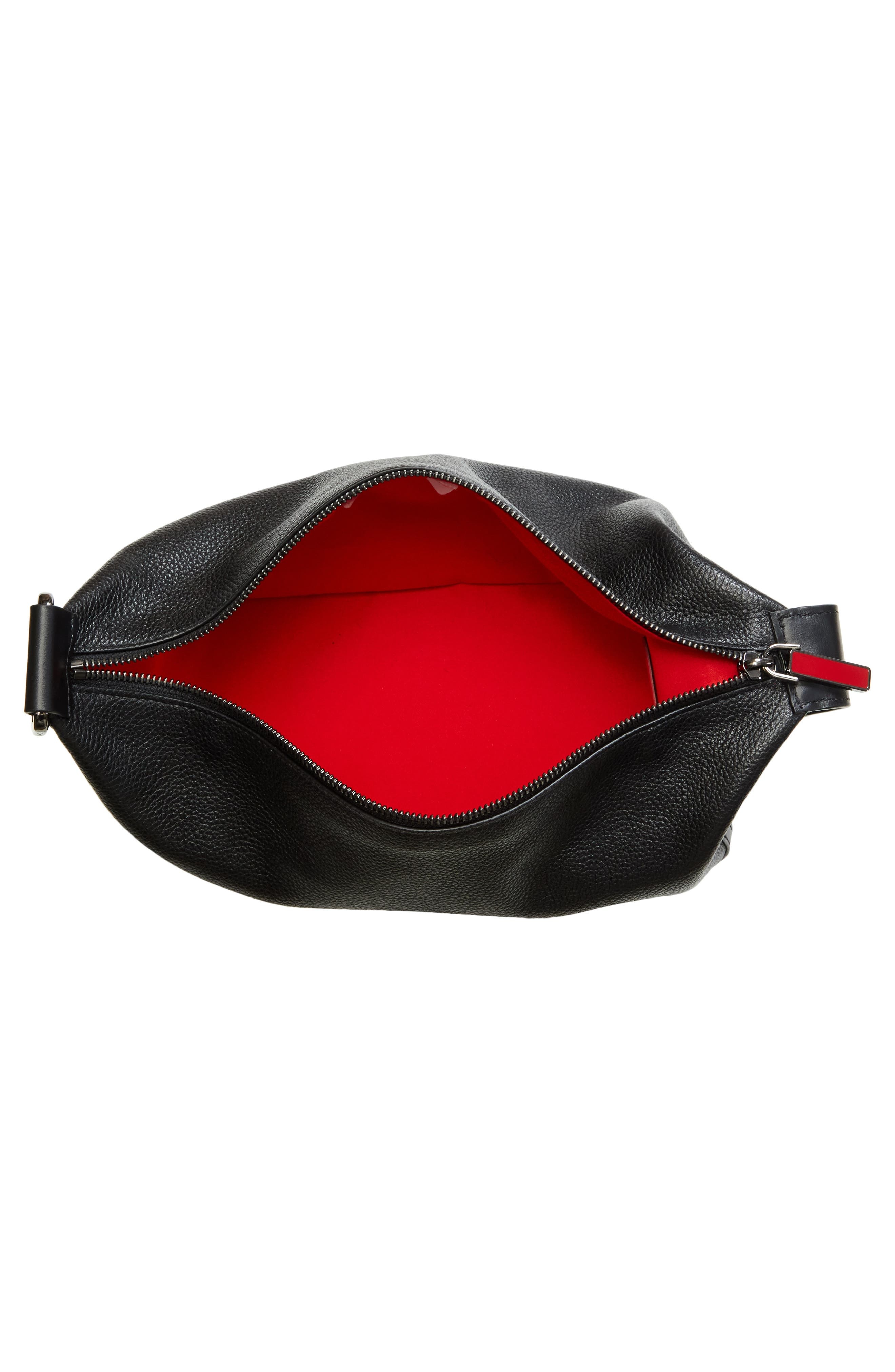 Christian Louboutin Funky Empire Spike Dopp Leather Top Handle Pouch in Black/Gun Metal at Nordstrom - 4