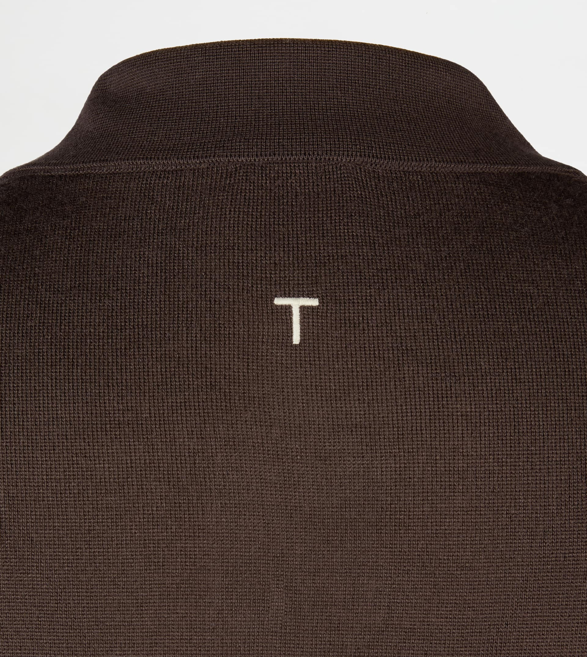 HALF-LENGTH SLEEVED POLO SHIRT IN SILK - BROWN - 7