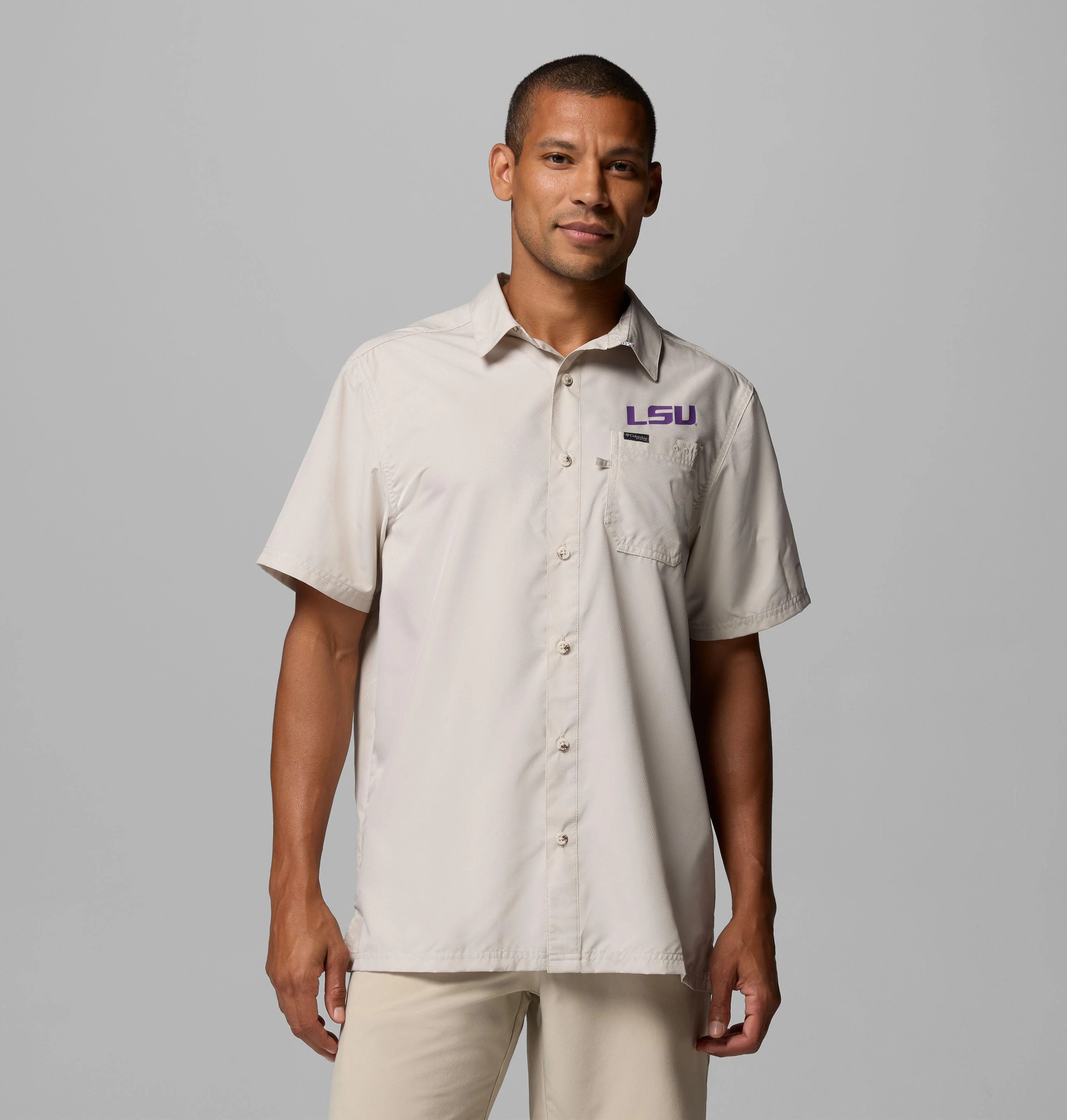Men's Collegiate PFG Slack Tide Camp Shirt - LSU - 1
