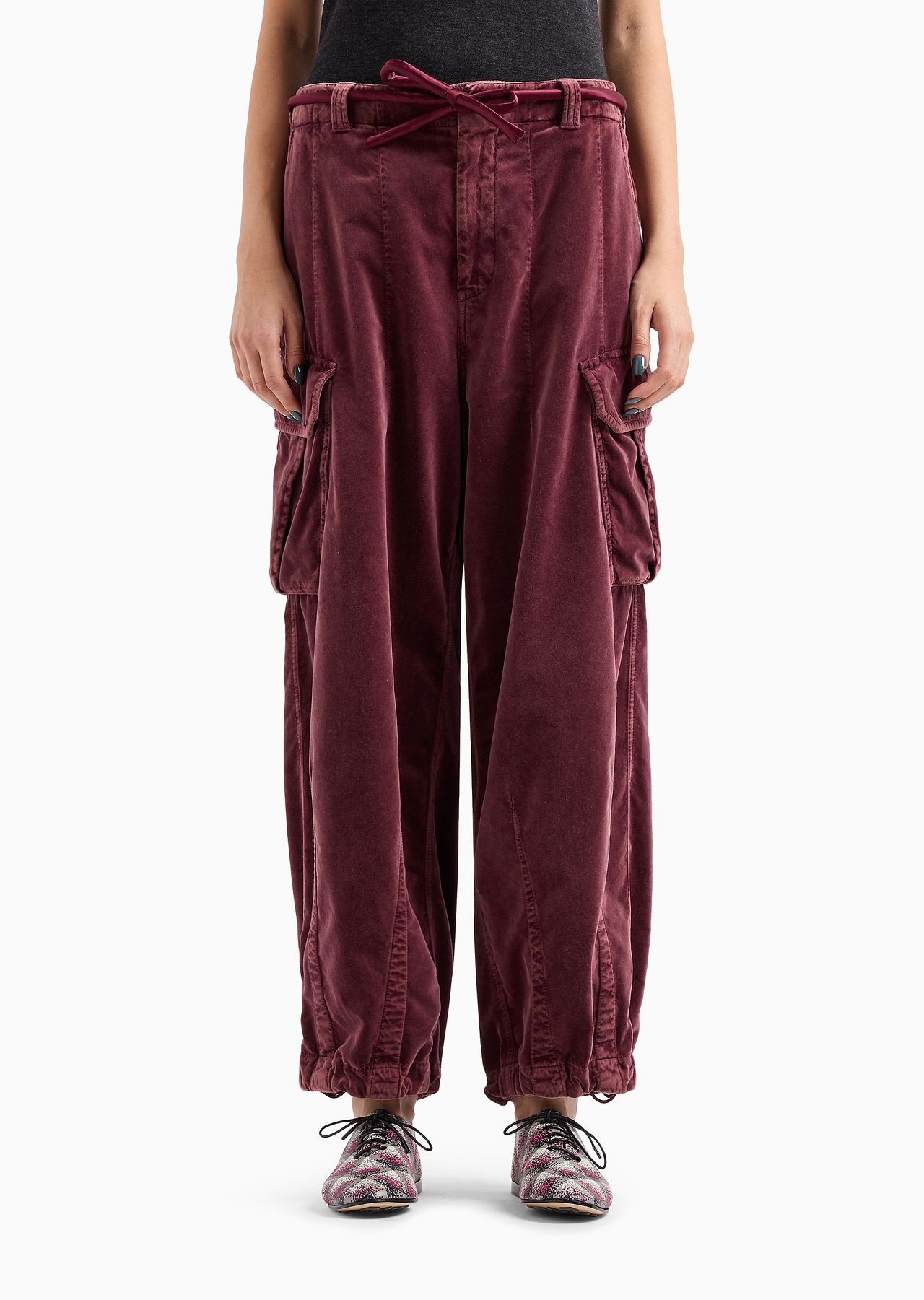 Cotton-velvet cargo trousers - 2
