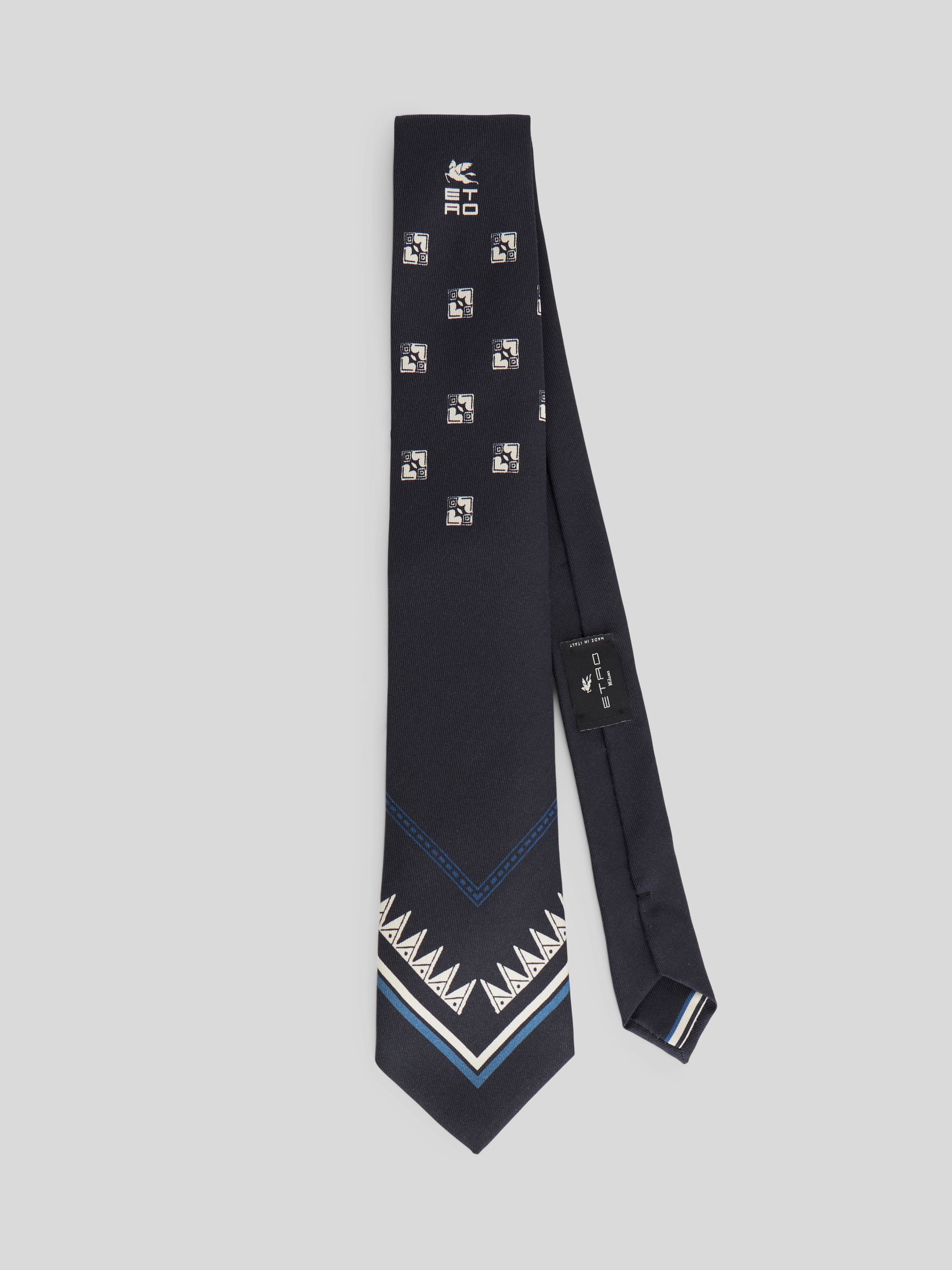 GEOMETRIC DESIGN SILK TIE - 1